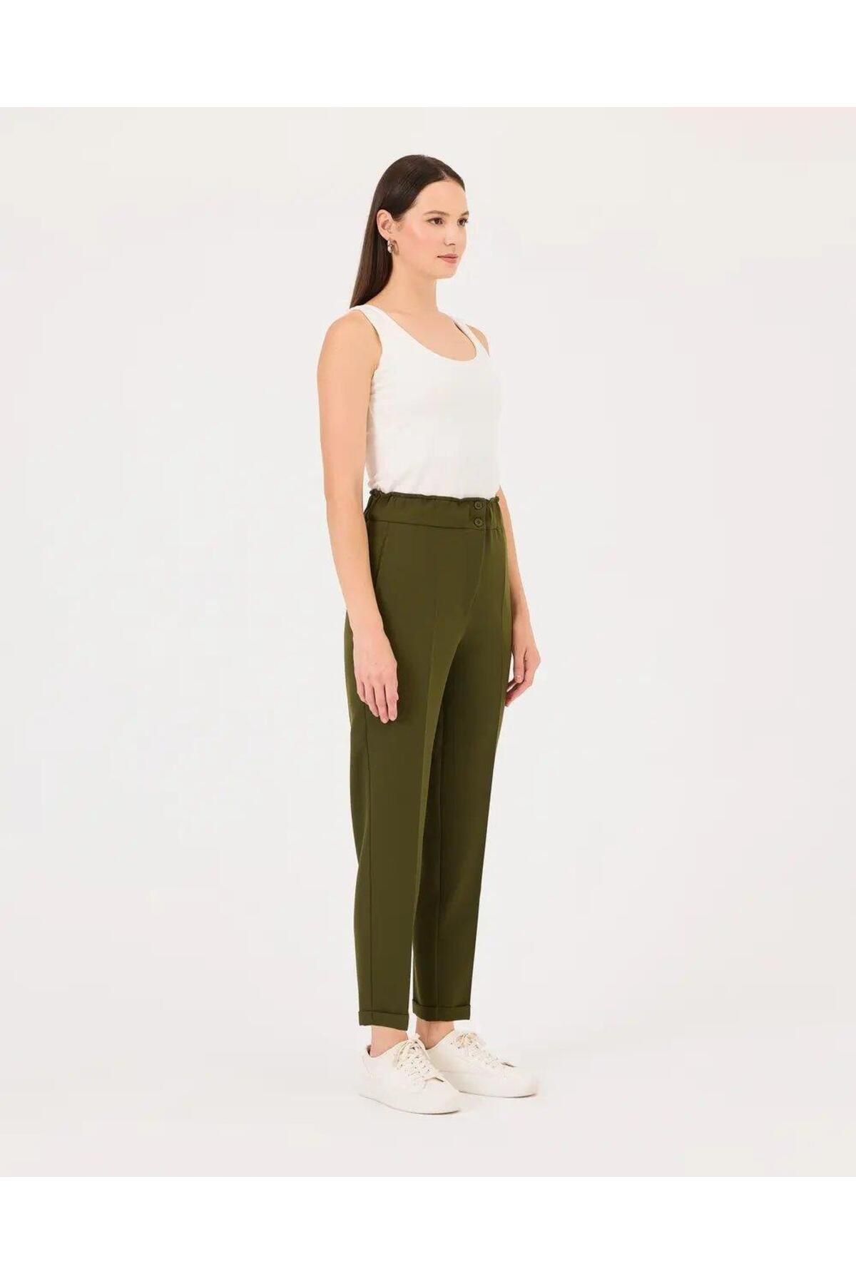 Seçil Minimalist Yüksek Bel Midi Kadın Pantolon - Günlük & İş Translation missing: tr.content.product_image_secondary