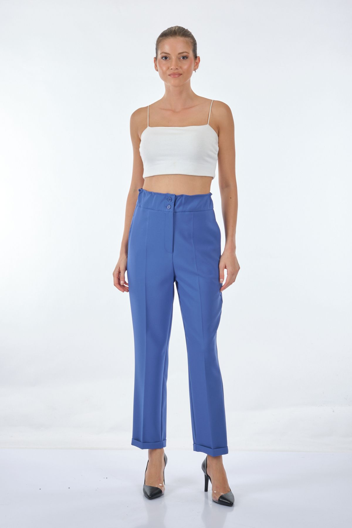 Seçil Yüksek Bel Midi Pantolon - Oversize, Minimalist, Günlük & İş