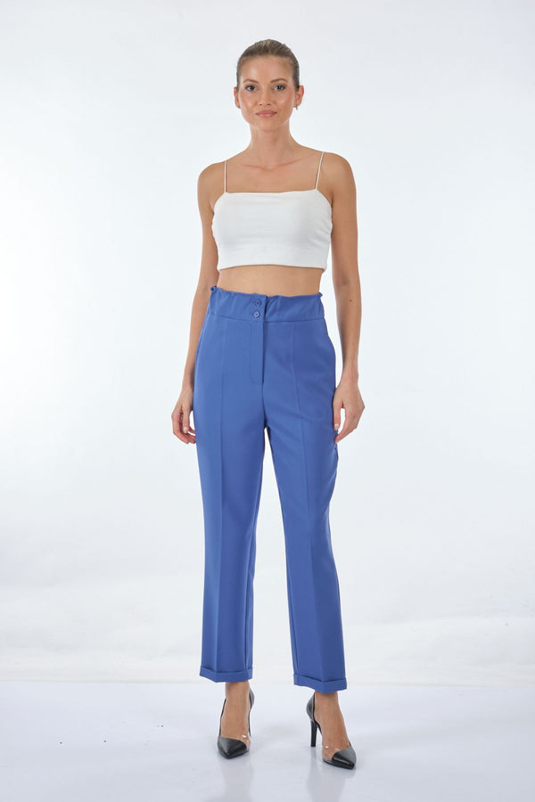 Seçil Yüksek Bel Midi Pantolon - Oversize, Minimalist, Günlük & İş