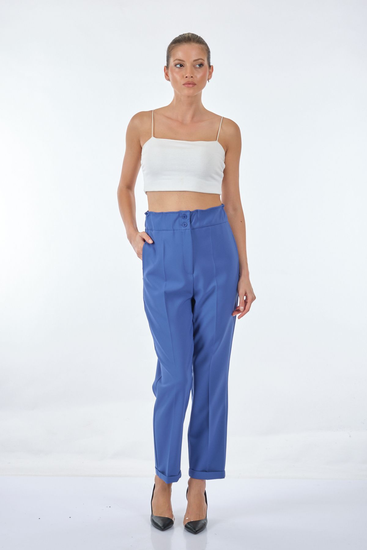 Seçil Yüksek Bel Midi Pantolon - Oversize, Minimalist, Günlük & İş Translation missing: tr.content.product_image_secondary