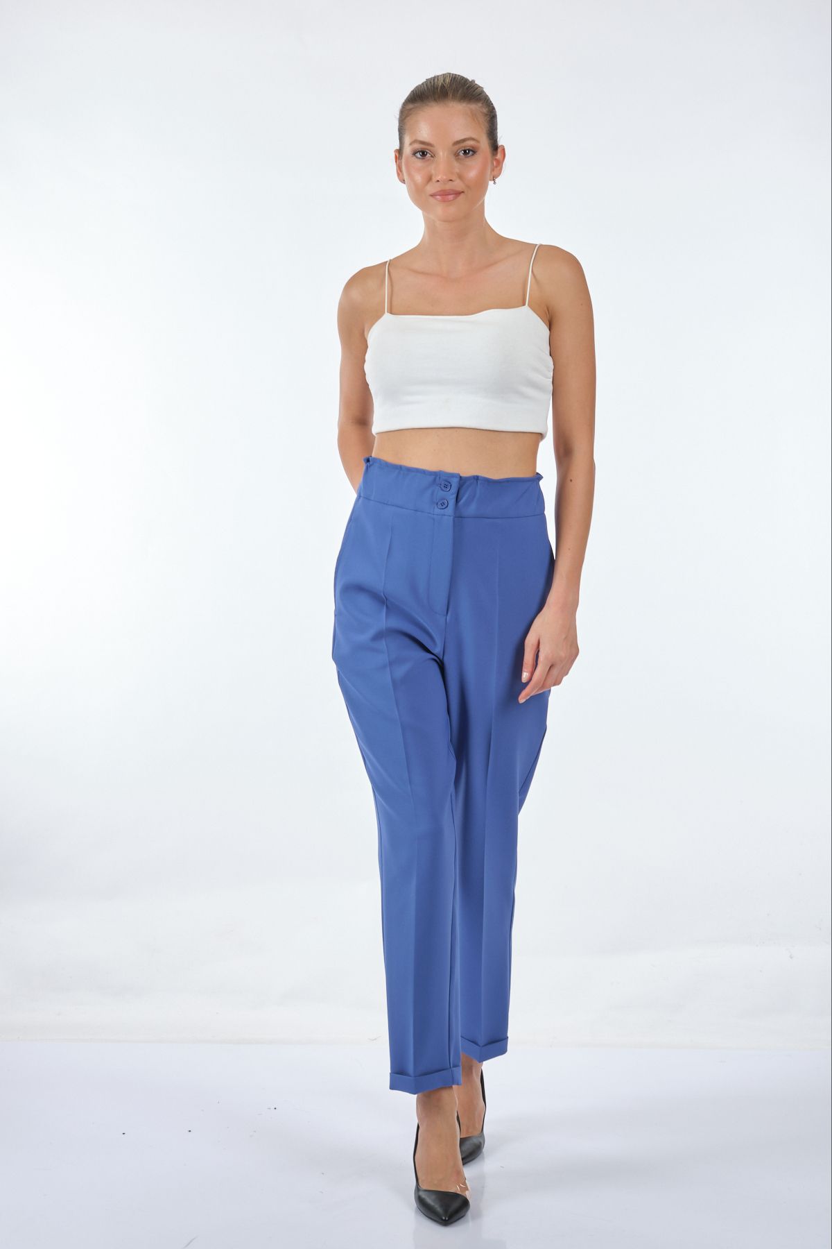 Seçil Yüksek Bel Midi Pantolon - Oversize, Minimalist, Günlük & İş