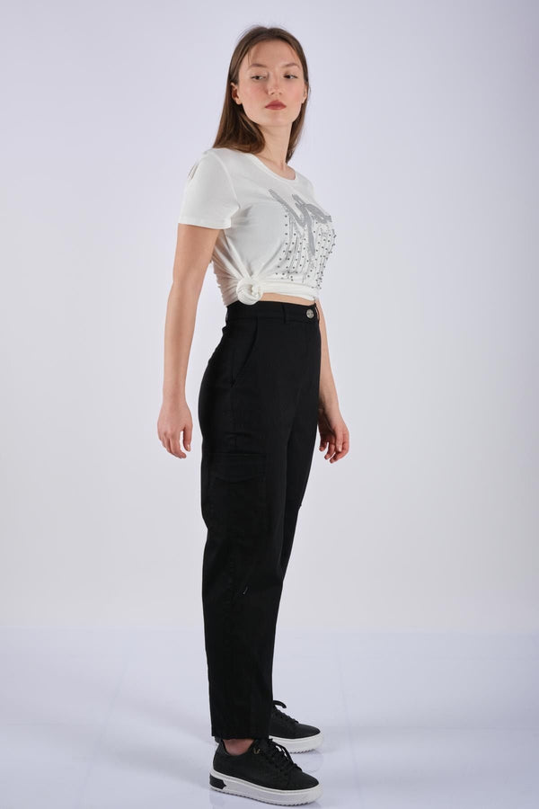 Seleste Oversize Cepli Minimalist Kadın Pantolon - Günlük & Şık