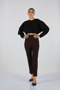 Seleste Minimalist Yüksek Bel Dar Paça Kadın Pantolon - Günlük & Ofis