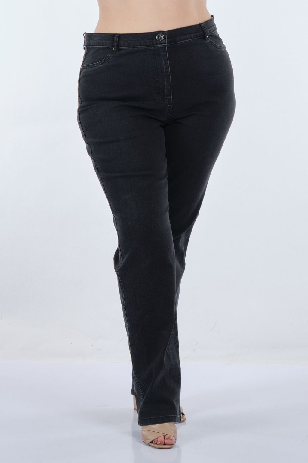 Seleste Kadın Minimalist Yüksek Bel Düz Kesim Jean Pantolon