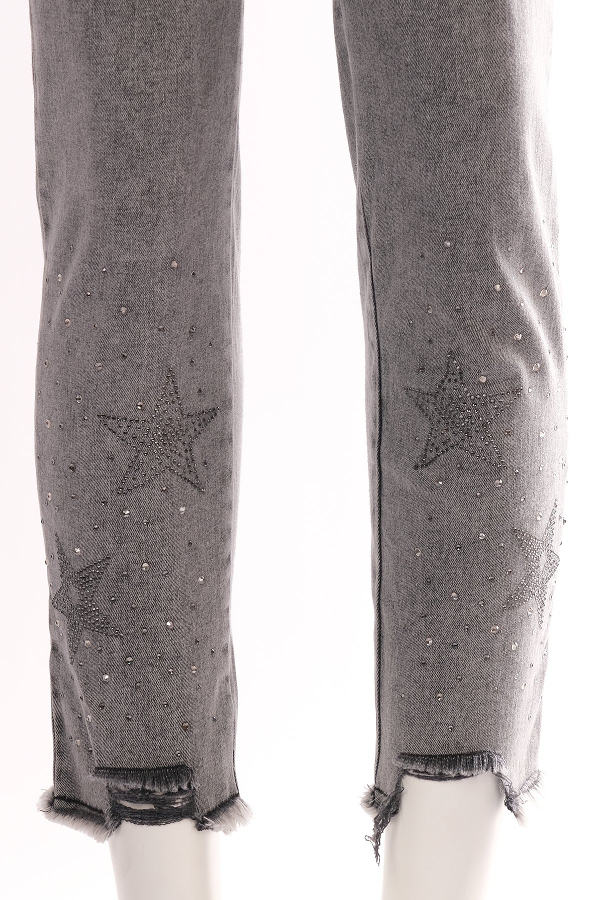 Seleste Yıldız Detaylı Midi Jean Pantolon - Minimalist Stil