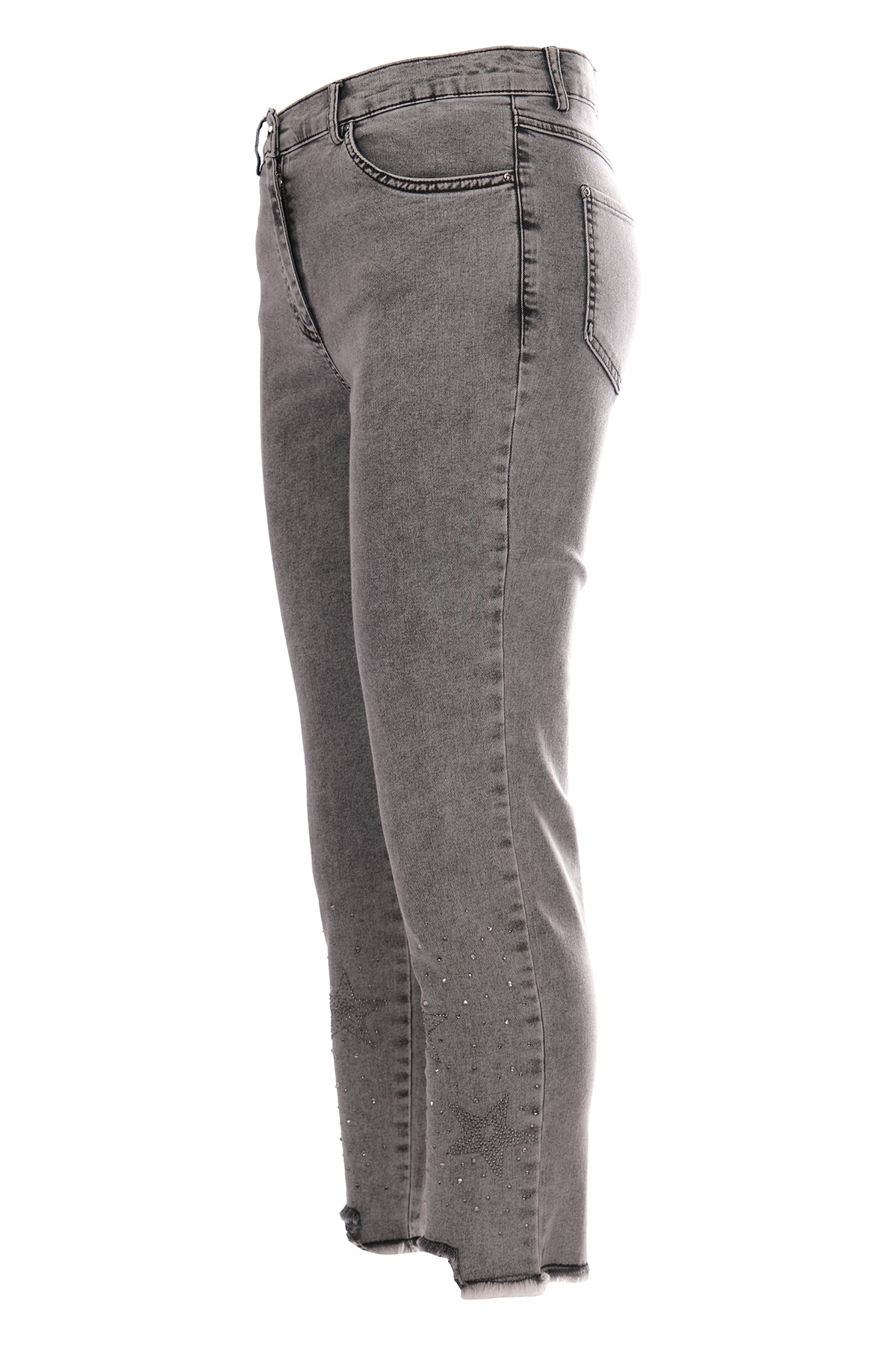 Seleste Yıldız Detaylı Midi Jean Pantolon - Minimalist Stil