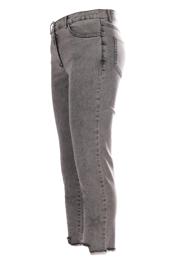 Seleste Yıldız Detaylı Midi Jean Pantolon - Minimalist Stil