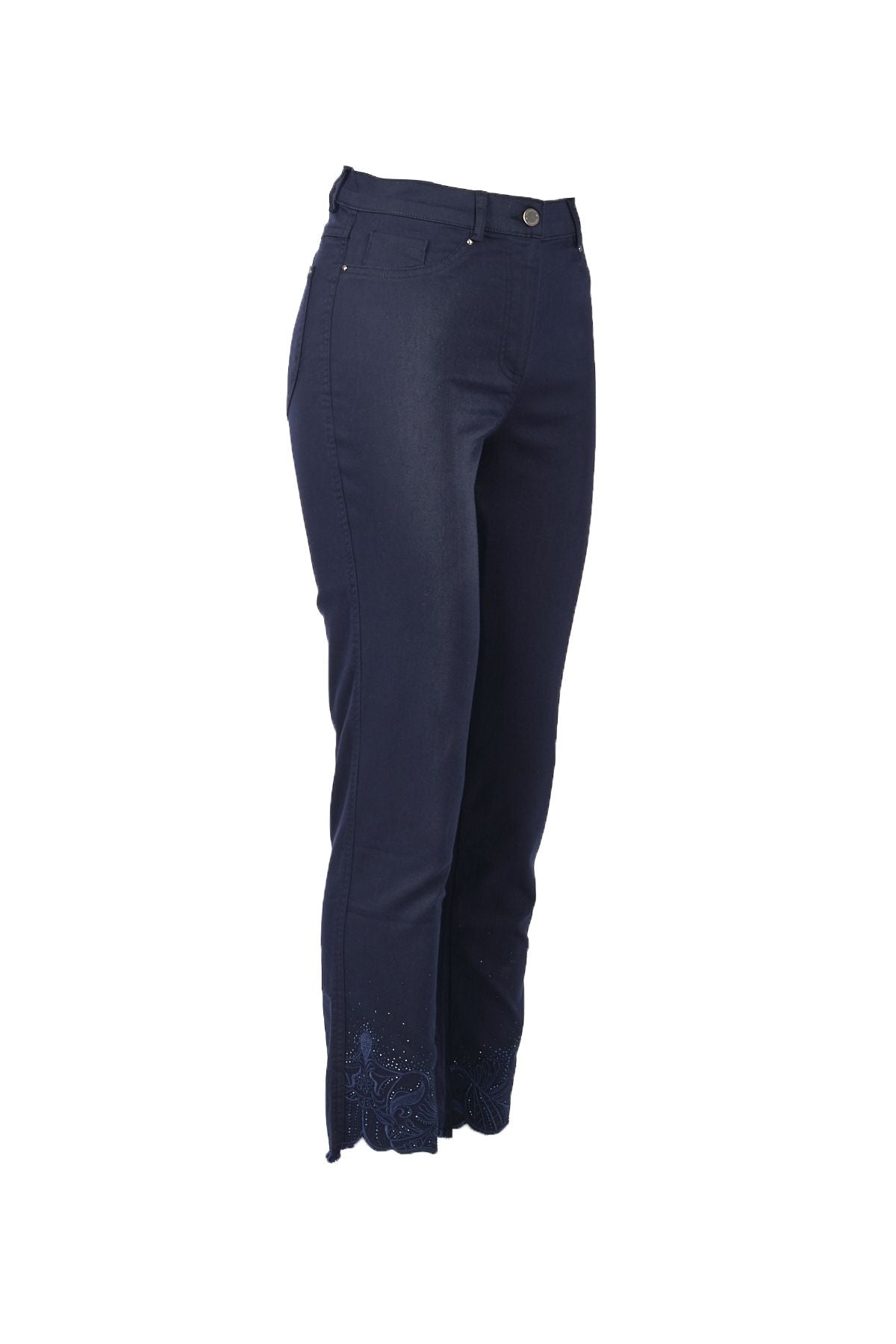 Seleste Minimalist Nakışlı Kadın Pantolon - Yüksek Bel Midi Translation missing: tr.content.product_image_secondary