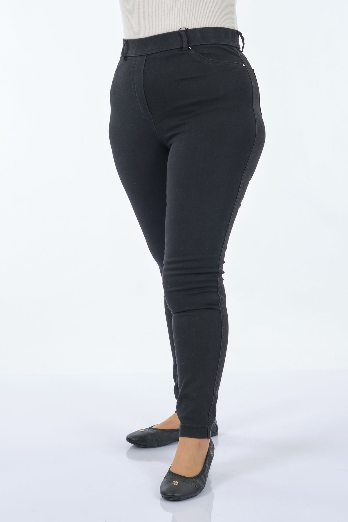 Seleste Minimalist High Waist Dar Paça Kadın Pantolon - Günlük Şıklık Translation missing: tr.content.product_image_secondary