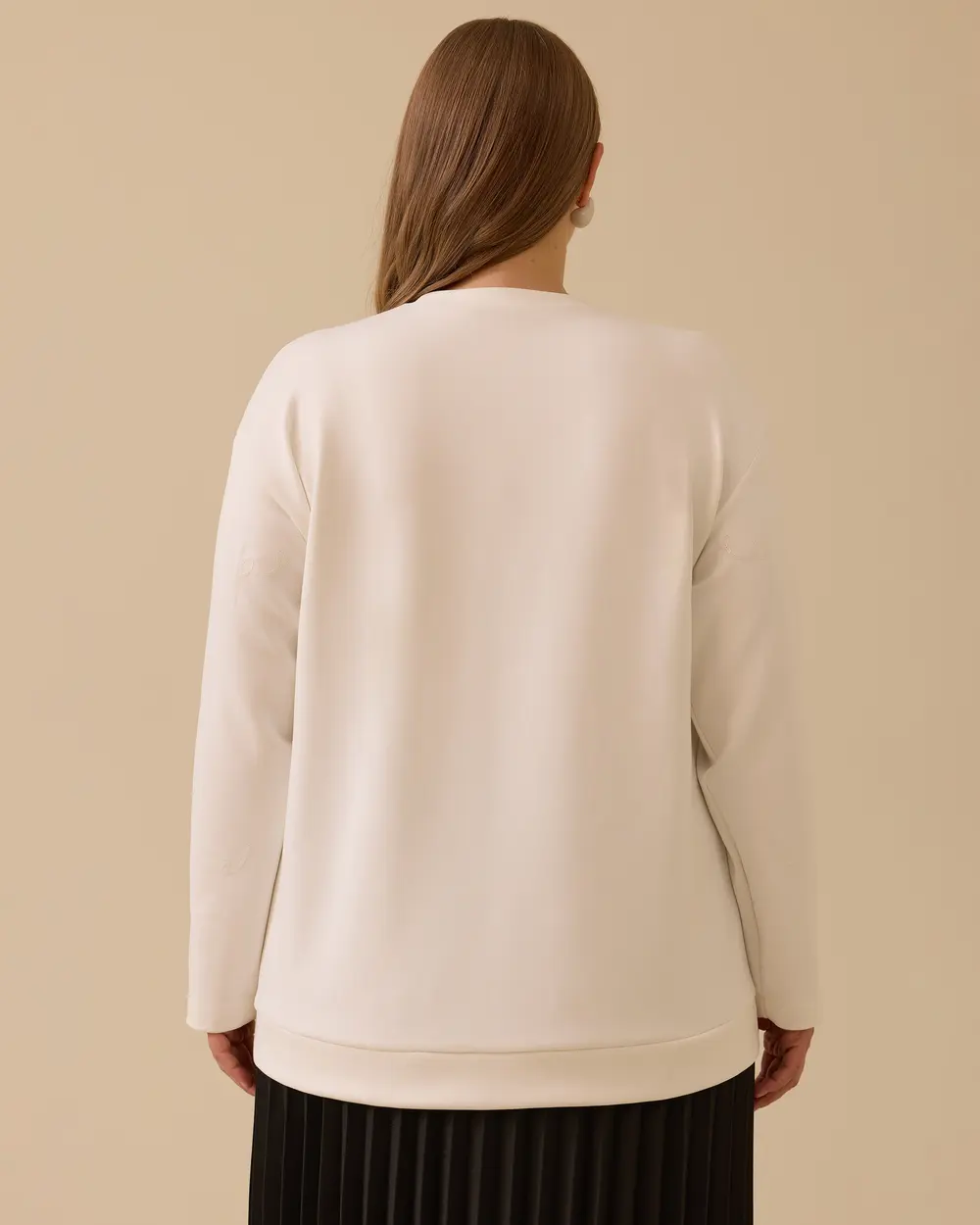 Büyük Beden Nakış Detaylı Boncuklu Sweatshirt Gala-Xi Translation missing: tr.content.product_image_secondary