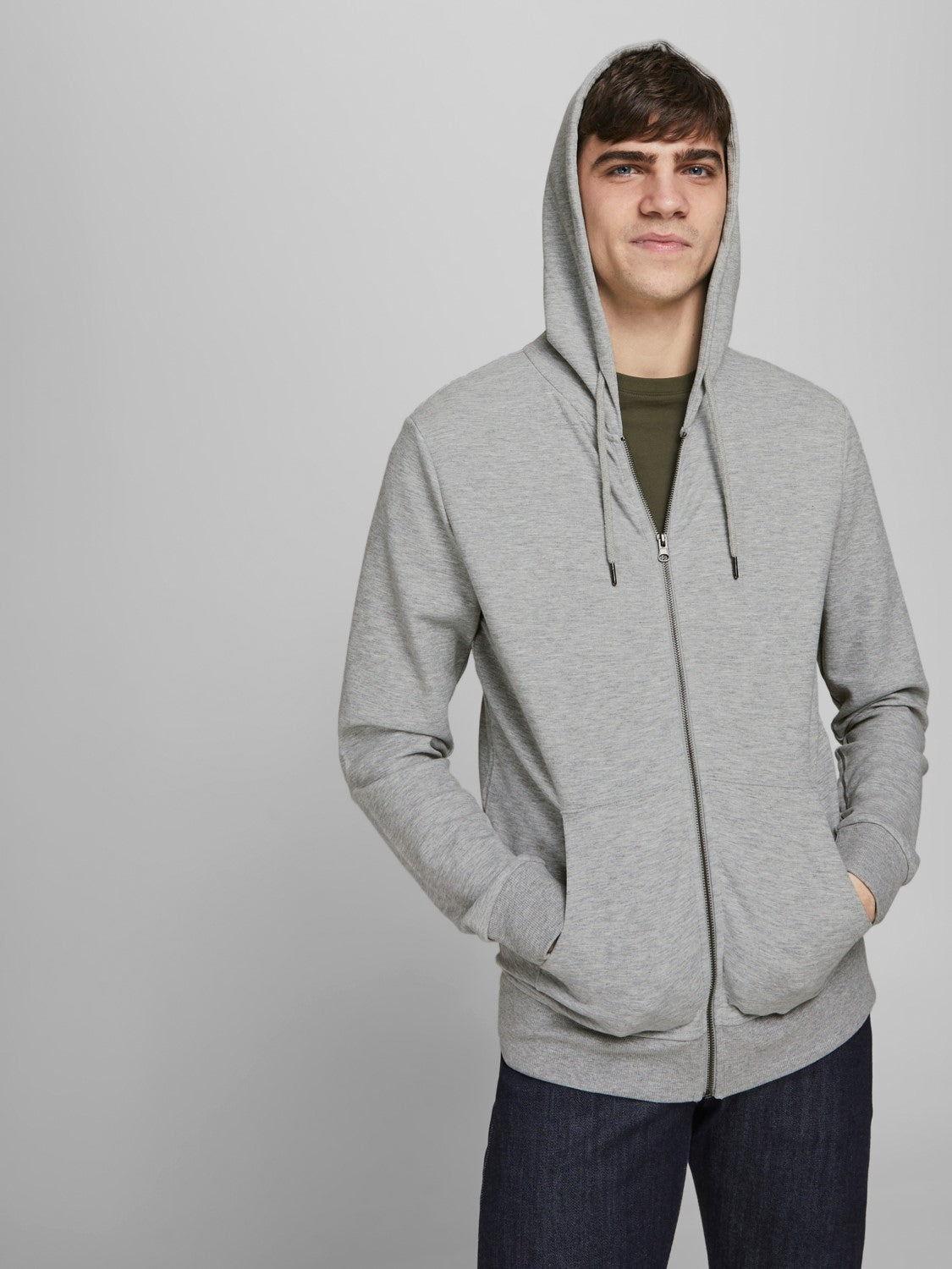 Jack&Jones Oversize Fermuarlı Kapüşonlu Erkek Sweatshirt - Günlük ve Spor Translation missing: tr.content.product_image_main