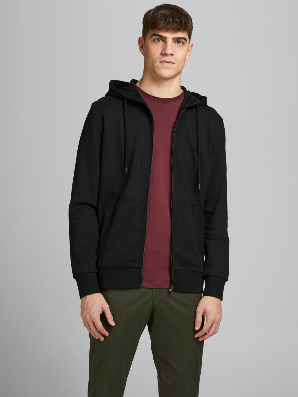 Jack&Jones Oversize Fermuarlı Kapüşonlu Erkek Sweatshirt - Günlük ve Spor