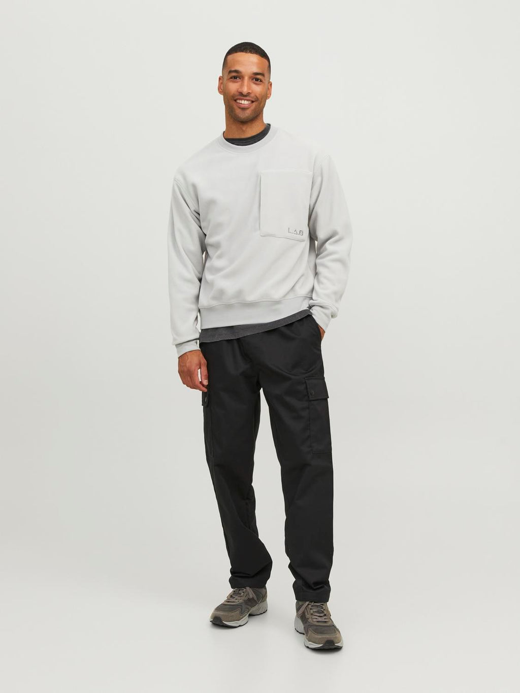 Jack&Jones Erkek Oversize Sweatshirt - Minimalist Stil - Günlük Kullanım