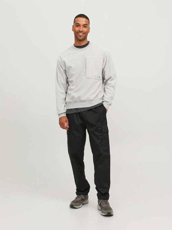 Jack&Jones Erkek Oversize Sweatshirt - Minimalist Stil - Günlük Kullanım
