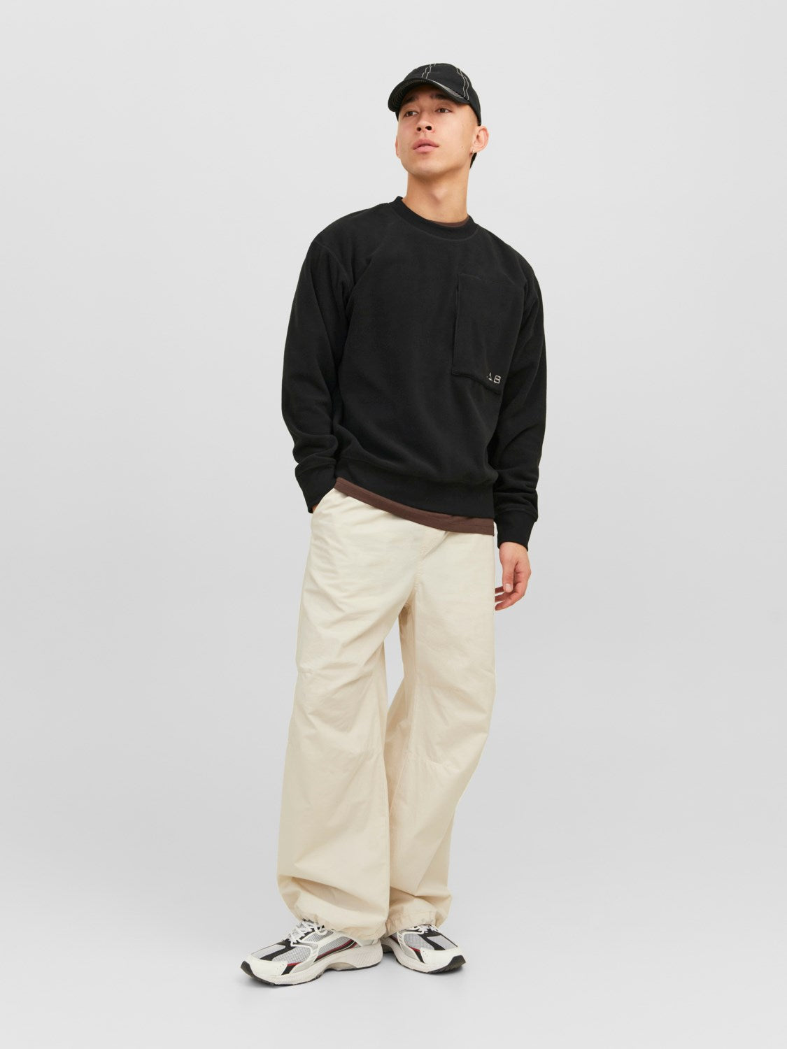 Jack&Jones Erkek Oversize Sweatshirt - Minimalist Stil - Günlük Kullanım