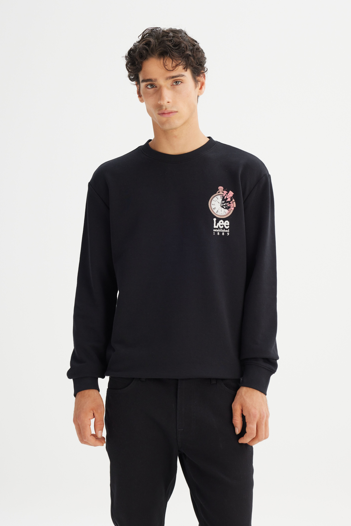 Regular Fit Normal Kesim Bisiklet Yaka Baskılı Sweatshirt Lee Translation missing: tr.content.product_image_main