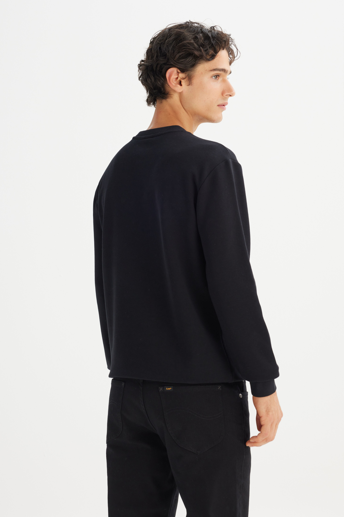 Regular Fit Normal Kesim Bisiklet Yaka Baskılı Sweatshirt Lee