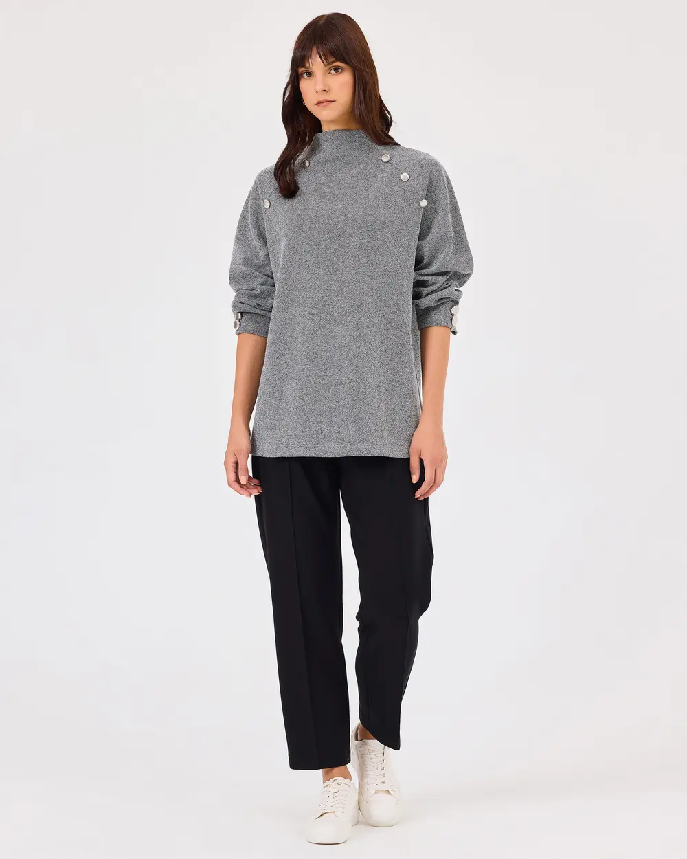 dik yaka düğme detaylı sweatshirt Scl Translation missing: tr.content.product_image_secondary