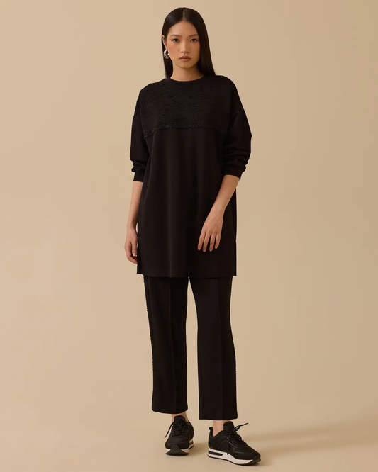 sim detaylı uzun sweatshirt Scl