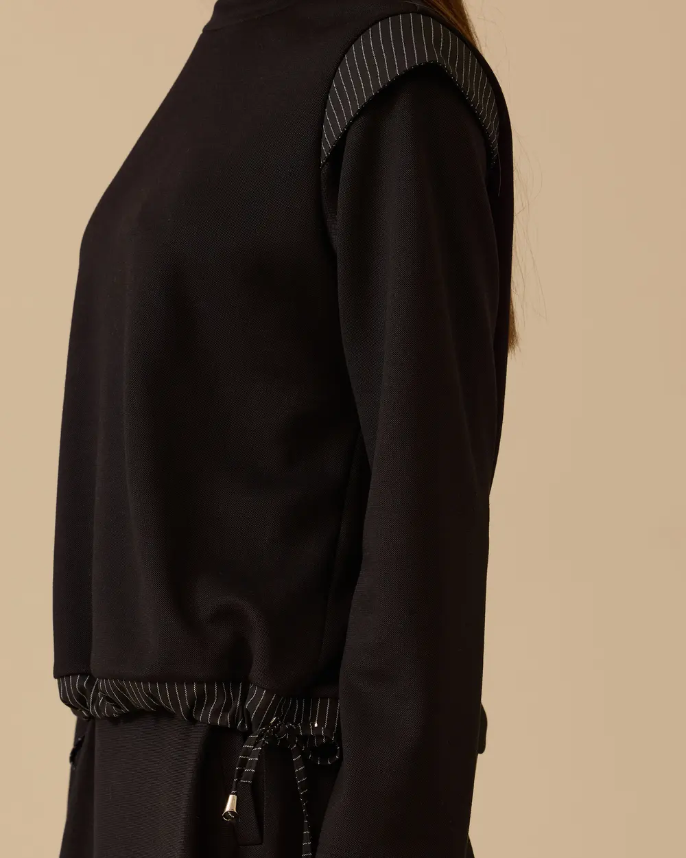 çizgi detaylı bağcıklı sweatshirt Scl