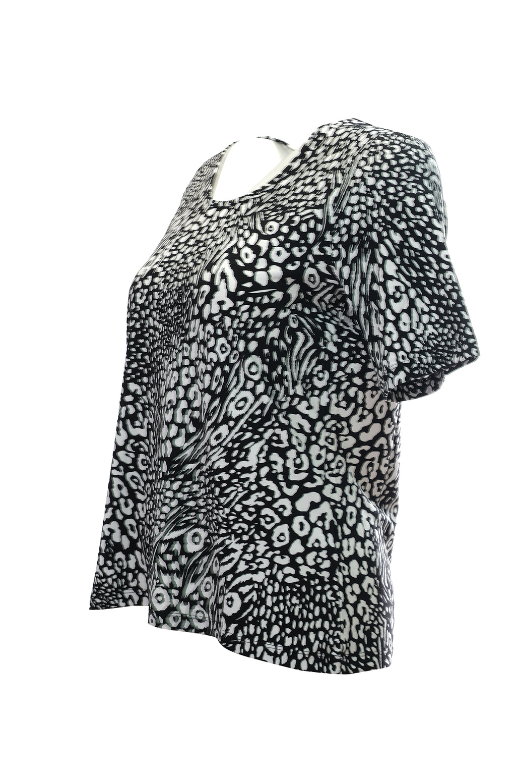 Canel Oversize Leopar Desenli Kadın T-Shirt - Kısa Kol - Günlük
