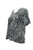 Canel Oversize Leopar Desenli Kadın T-Shirt - Kısa Kol - Günlük