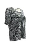 Canel Oversize Leopar Desenli Kadın T-Shirt - Kısa Kol - Günlük