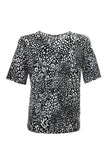 Canel Oversize Leopar Desenli Kadın T-Shirt - Kısa Kol - Günlük