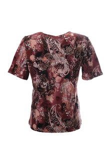 Bisiklet Yaka Yarım Kol ÇiçekliT-Shirt Cnl