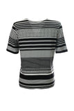 Canel Minimalist Kadın T-Shirt - Çizgili & Puantiyeli, Kısa Kol, Regular Fit