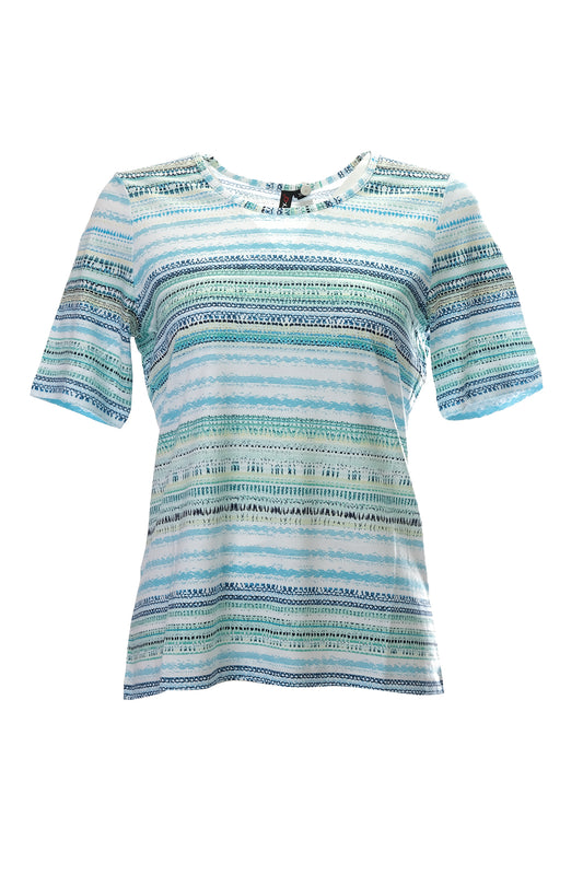 Canel Minimalist Çizgili Kadın T-Shirt - Kısa Kol - Günlük