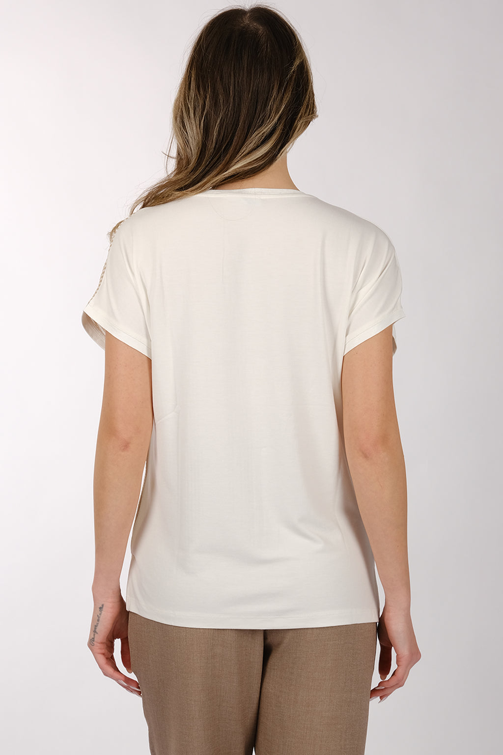 Daıdo Minimalist V Yaka Kadın T-Shirt - Kısa Kol Günlük