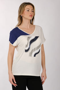 Daıdo Oversize V Yaka Kadın T-Shirt - Minimalist Tasarım