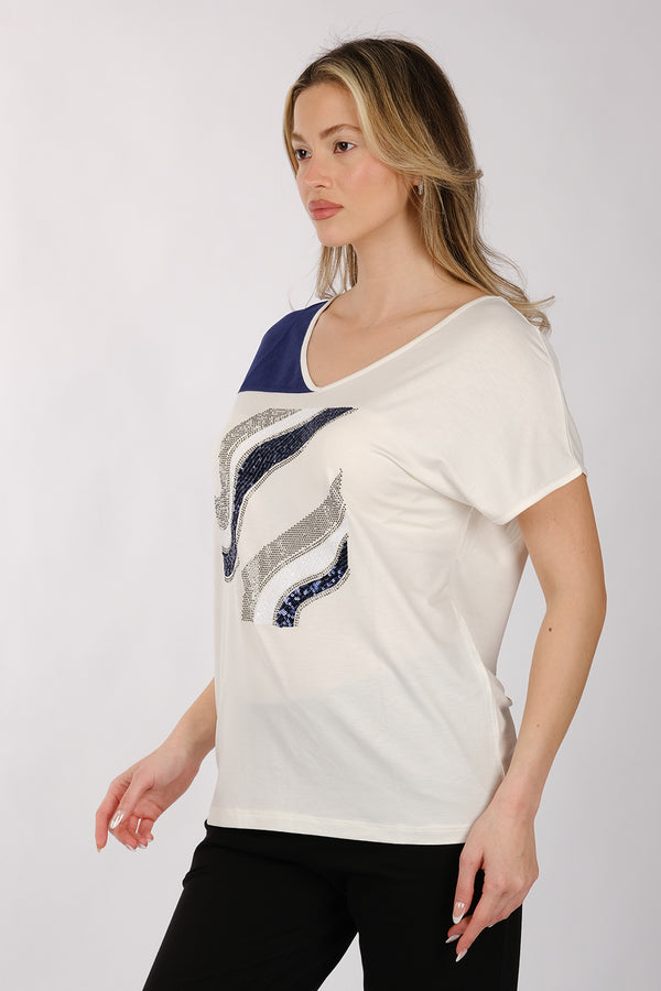 Daıdo Oversize V Yaka Kadın T-Shirt - Minimalist Tasarım