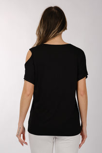 Daido Oversize Omuz Detaylı Kısa Kol Minimalist Kadın T-Shirt