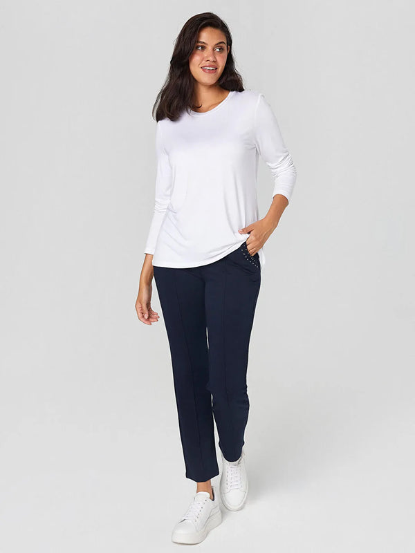 Faik Sönmez Minimalist Oversize Uzun Kol Kadın T-Shirt - Günlük Şıklık