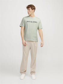 Jack&Jones Plus Oversize Minimalist Tişört - Kısa Kol Yuvarlak Yaka