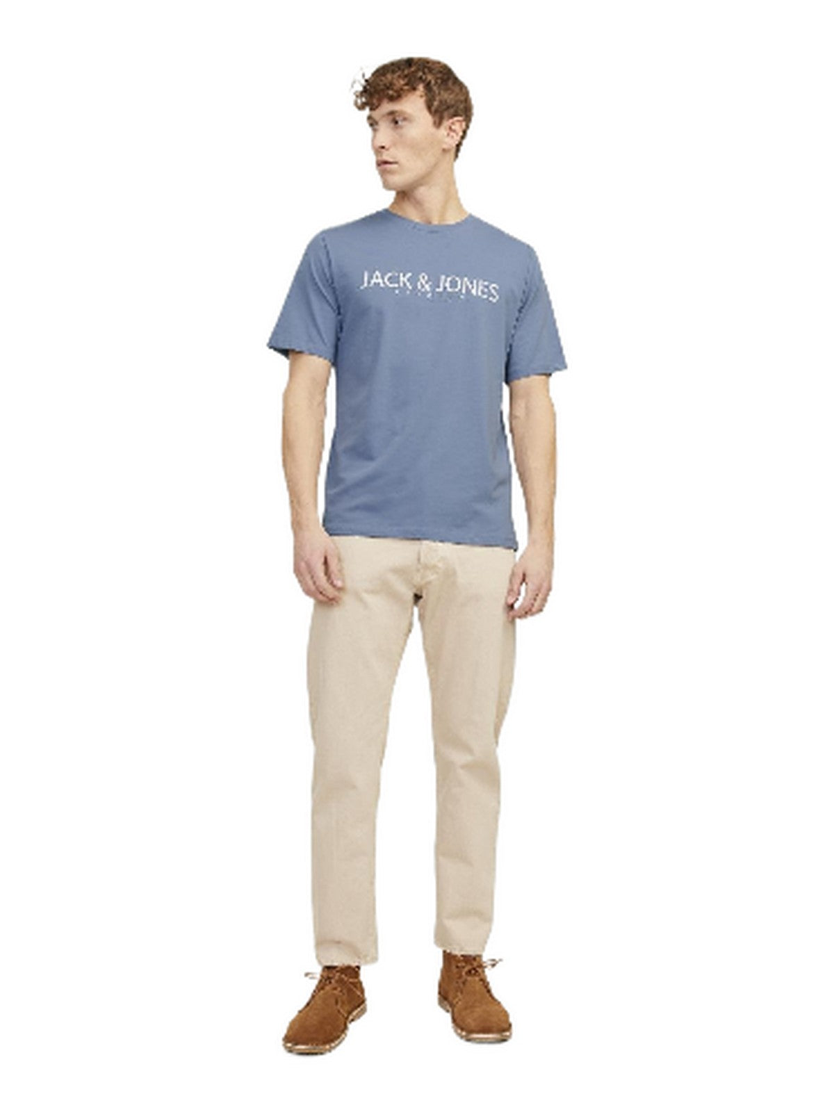 Jack&Jones Plus Oversize Minimalist Tişört - Kısa Kol Yuvarlak Yaka
