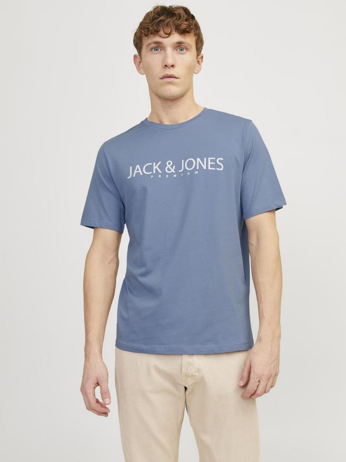 Jack&Jones Plus Oversize Minimalist Tişört - Kısa Kol Yuvarlak Yaka