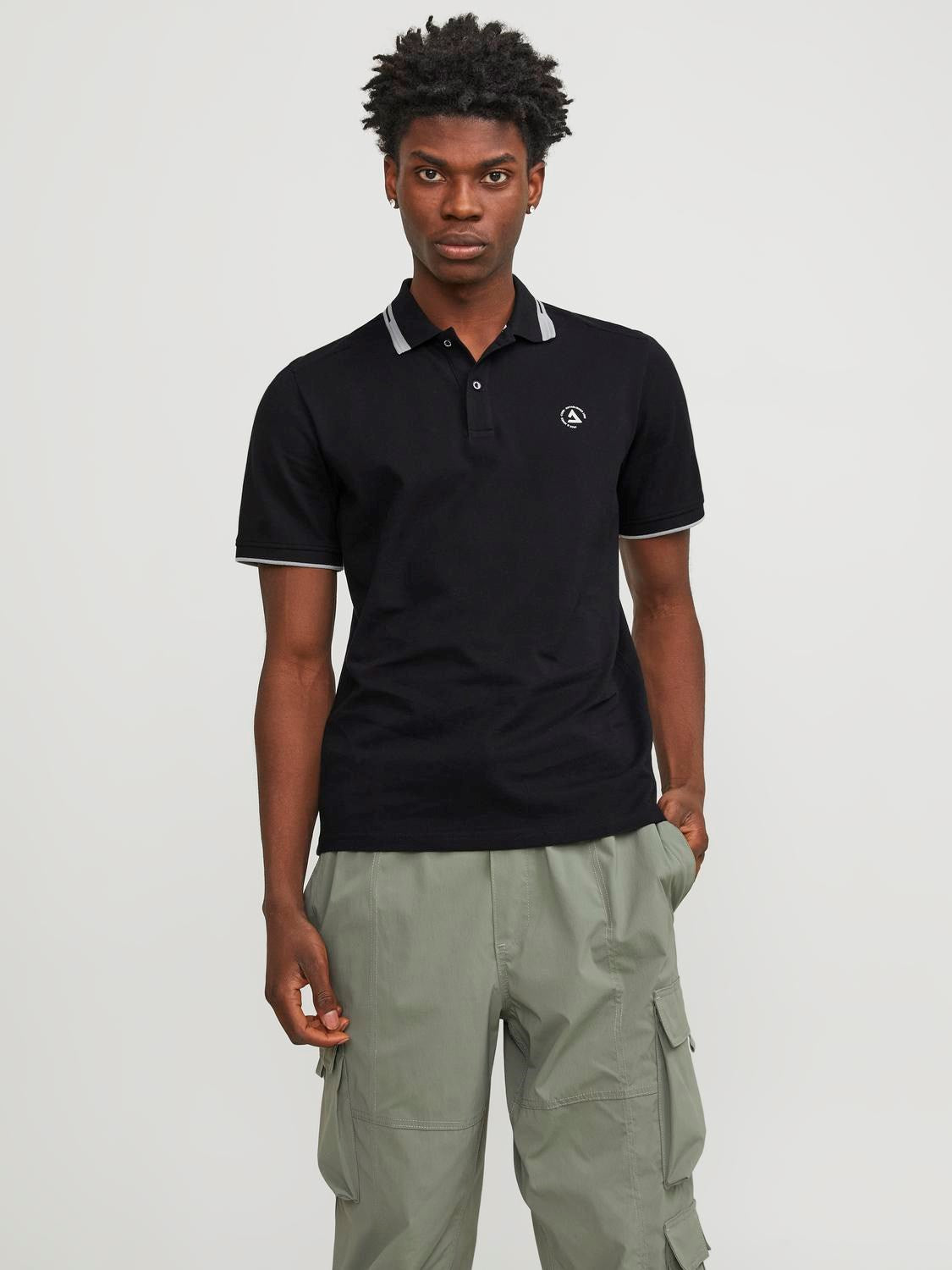 Jack&Jones Minimalist Polo Yaka Kısa Kol Erkek Tişört - Günlük Stil