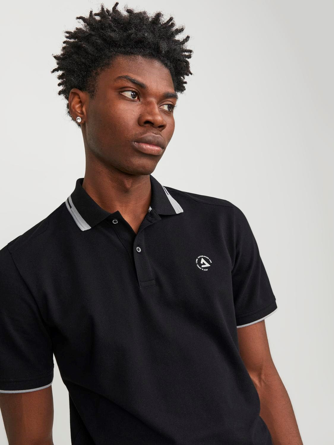 Jack&Jones Minimalist Polo Yaka Kısa Kol Erkek Tişört - Günlük Stil