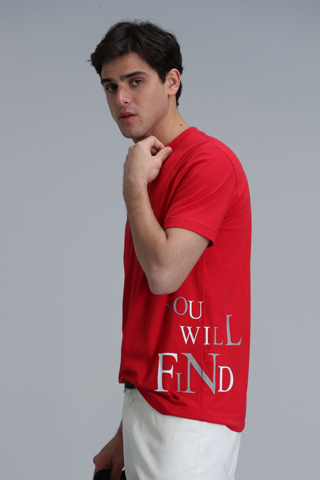 Lufian Oversize Kısa Kol Yuvarlak Yaka Erkek T-Shirt - Minimalist Stil