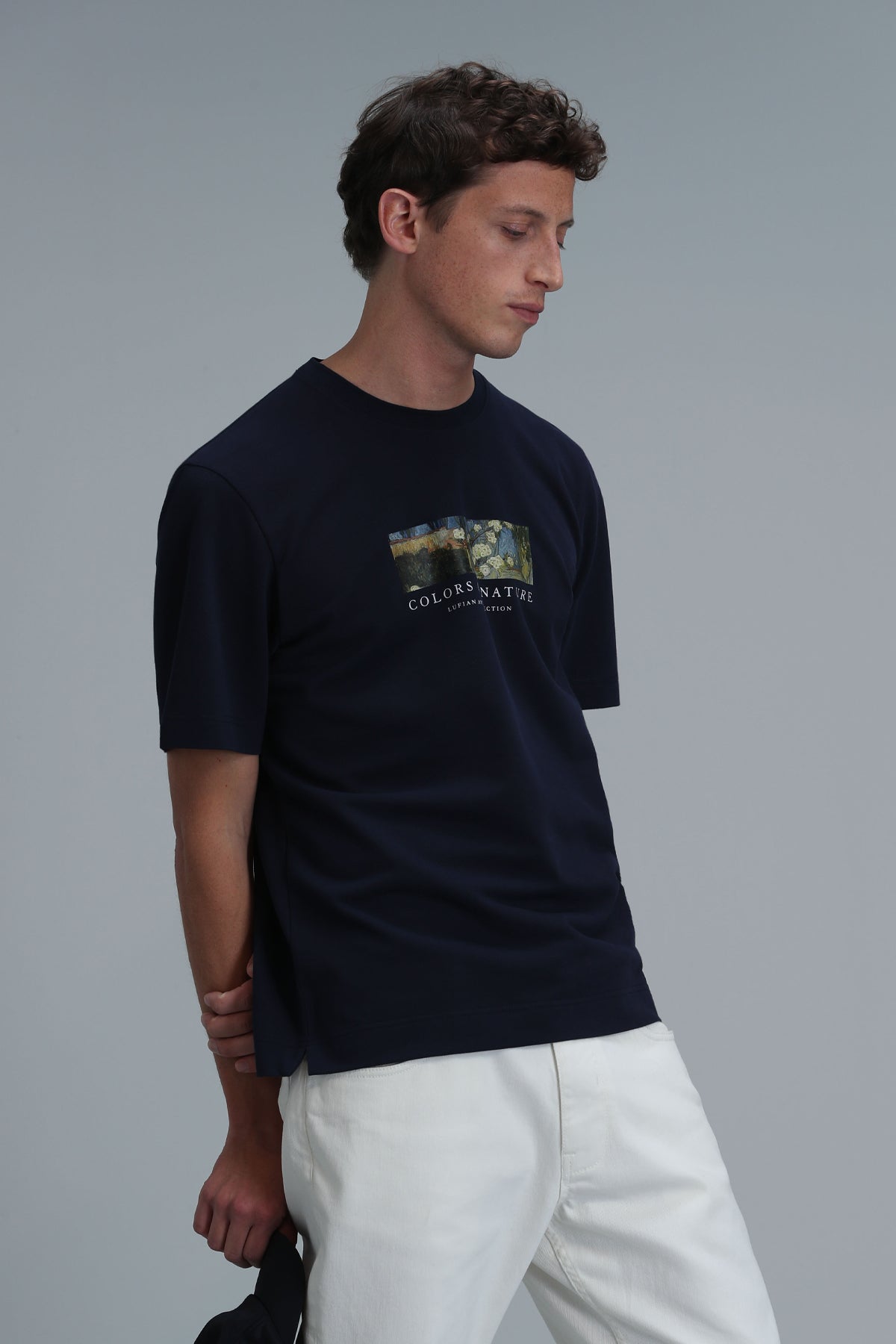 Lufian Minimalist Oversize Erkek T-Shirt - Kısa Kol - Günlük Kullanım