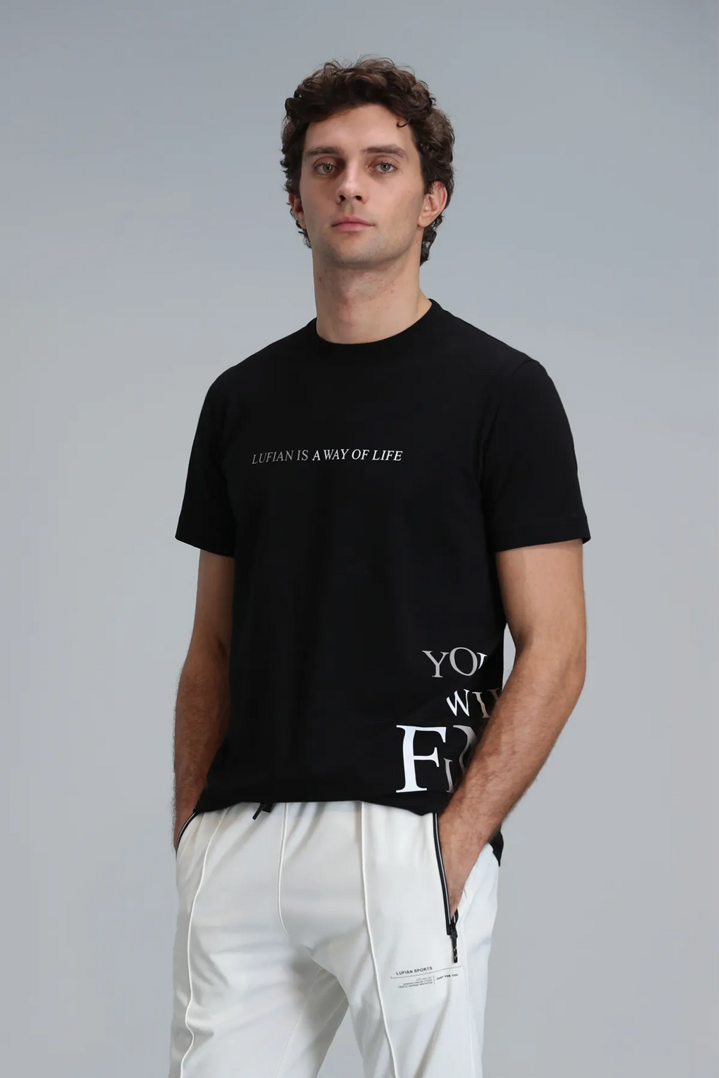 Lufian Oversize Kısa Kol Yuvarlak Yaka Erkek T-Shirt - Minimalist Stil