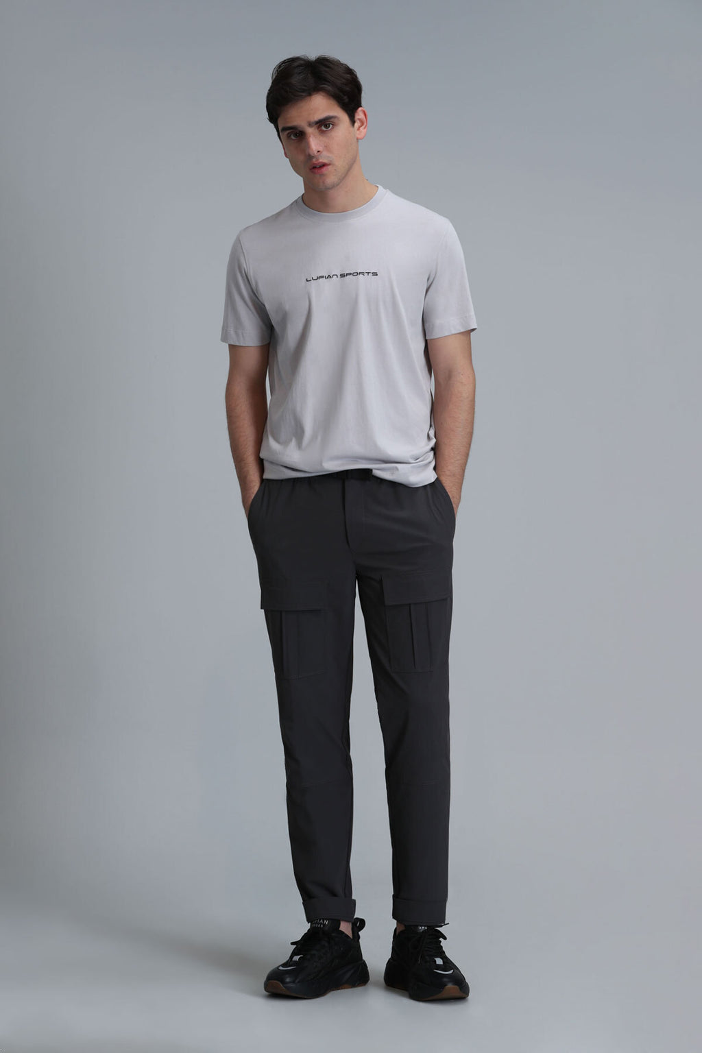 Lufian Oversize Minimalist Erkek T-Shirt - Kısa Kol Yuvarlak Yaka Günlük