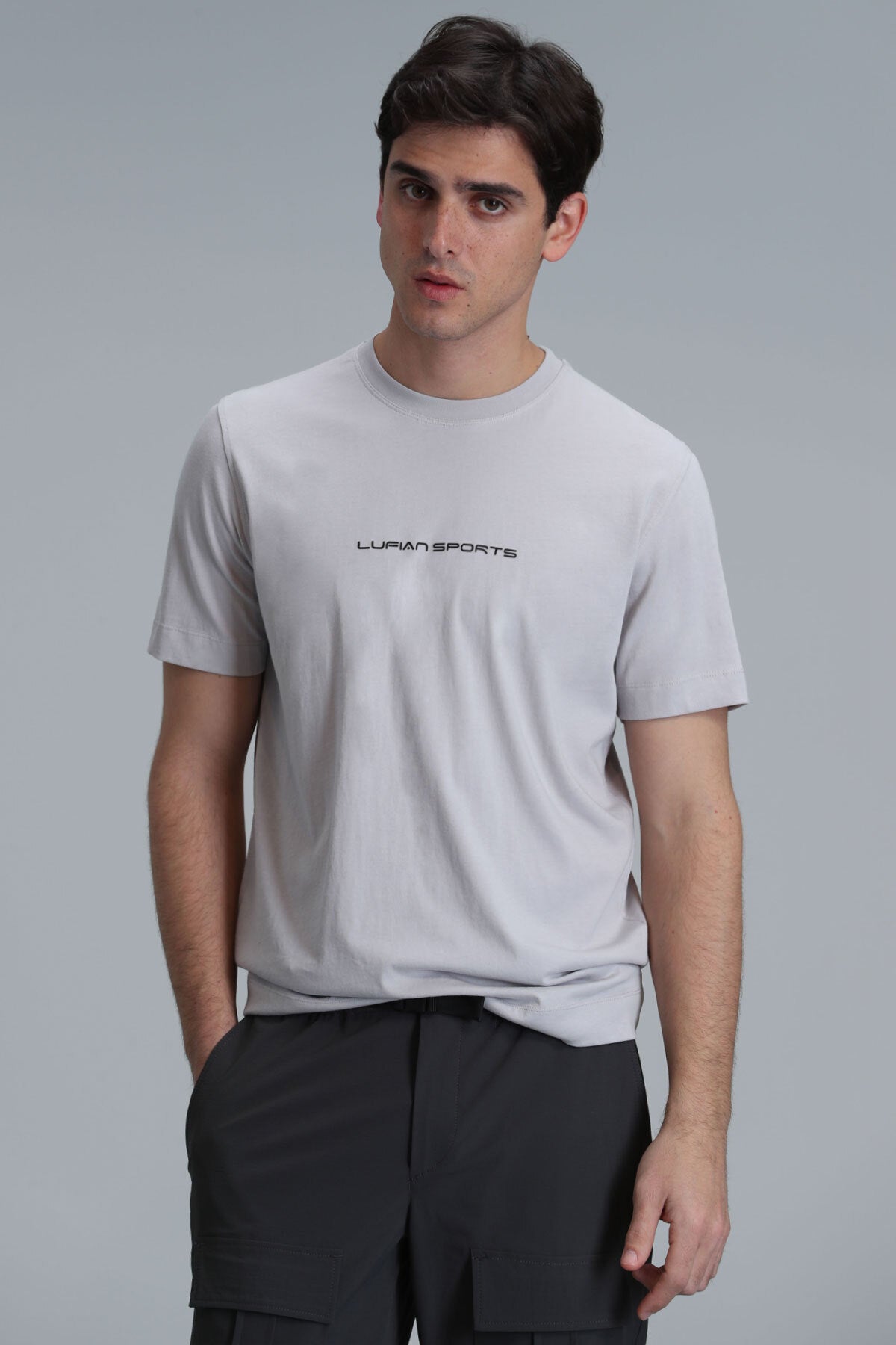 Lufian Oversize Minimalist Erkek T-Shirt - Kısa Kol Yuvarlak Yaka Günlük