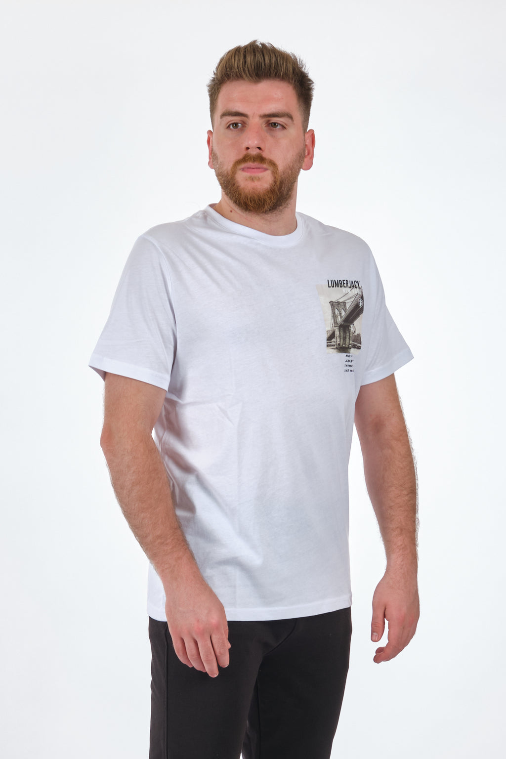 Lumberjack Oversize Erkek T-Shirt - Brooklyn Köprüsü Baskılı