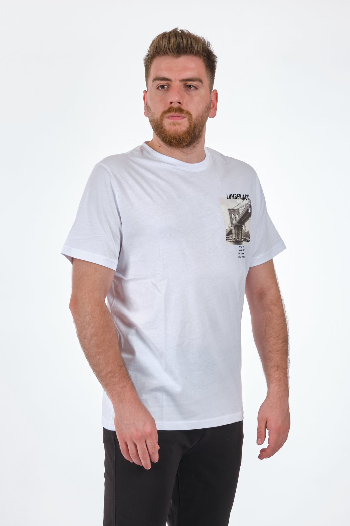Lumberjack Oversize Erkek T-Shirt - Brooklyn Köprüsü Baskılı