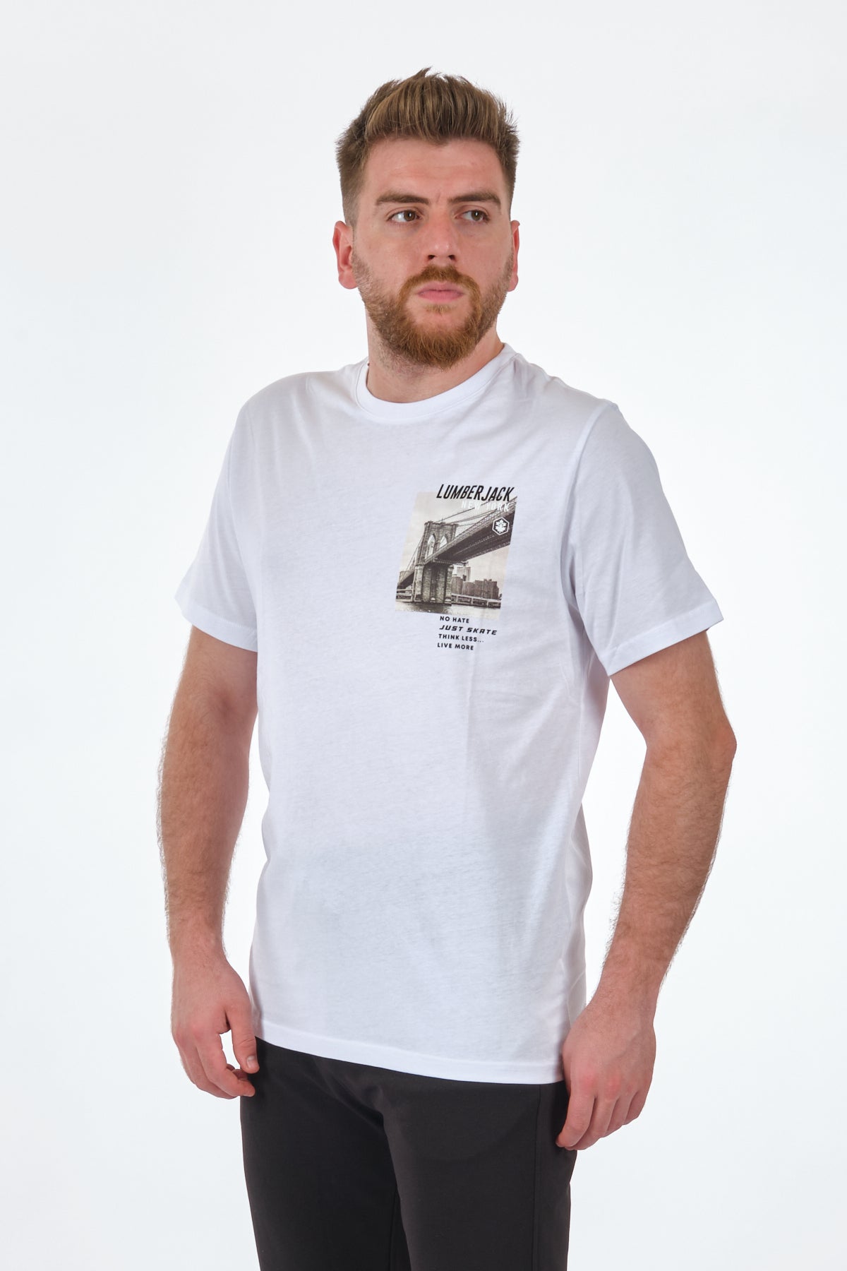 Lumberjack Oversize Erkek T-Shirt - Brooklyn Köprüsü Baskılı