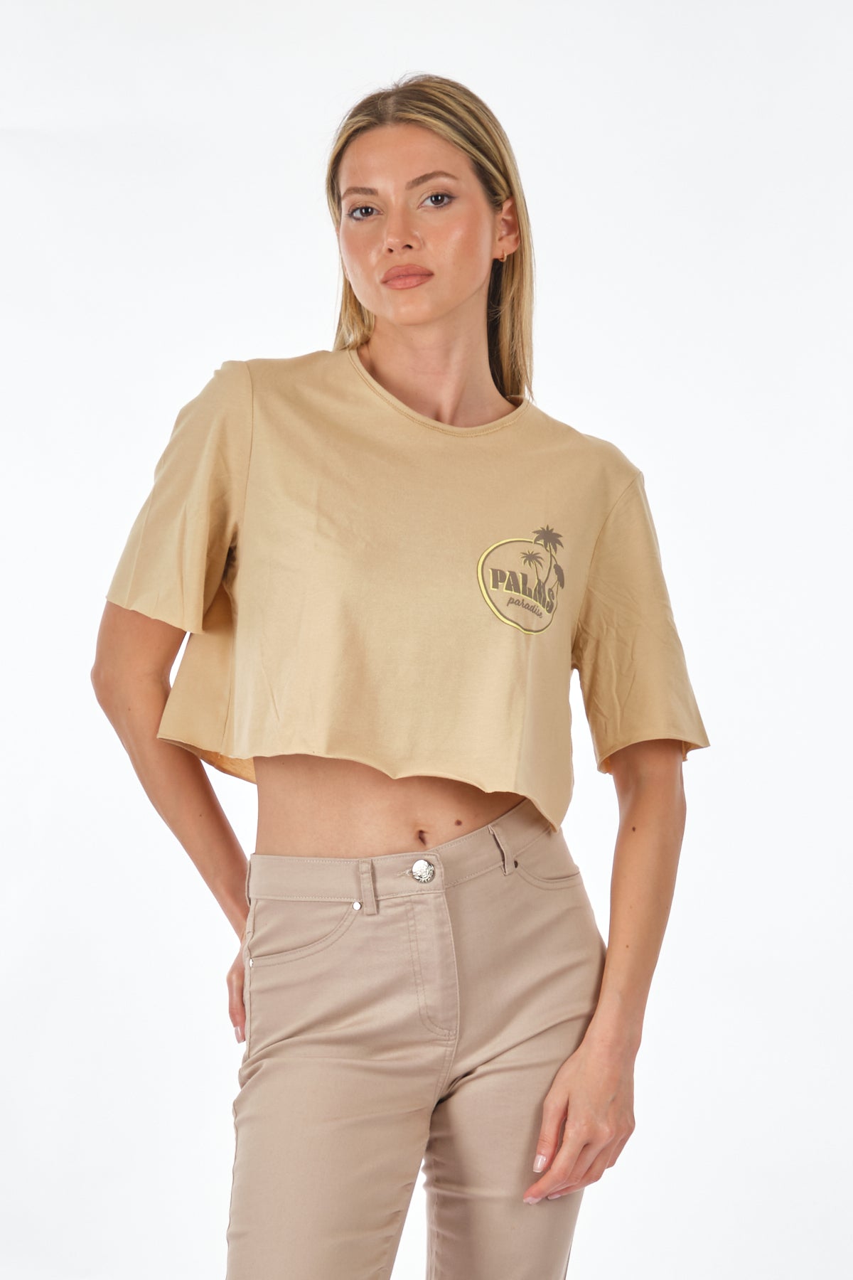 Only Oversize Crop T-Shirt - Kısa Kol, Yuvarlak Yaka, Günlük Kullanım Translation missing: tr.content.product_image_main